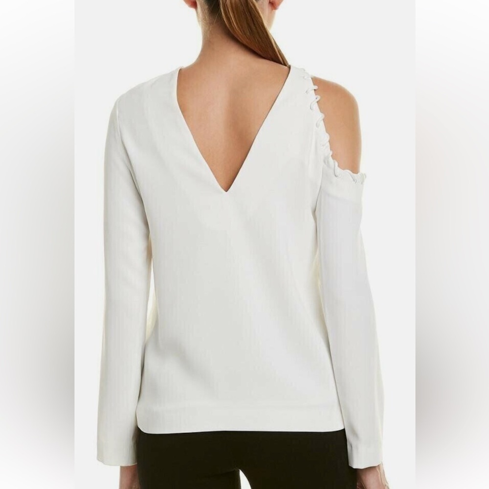 IRO Size 36 Blouse Ivory One Shoulder Revolve Cutout Top EUC - Picture 2 of 7